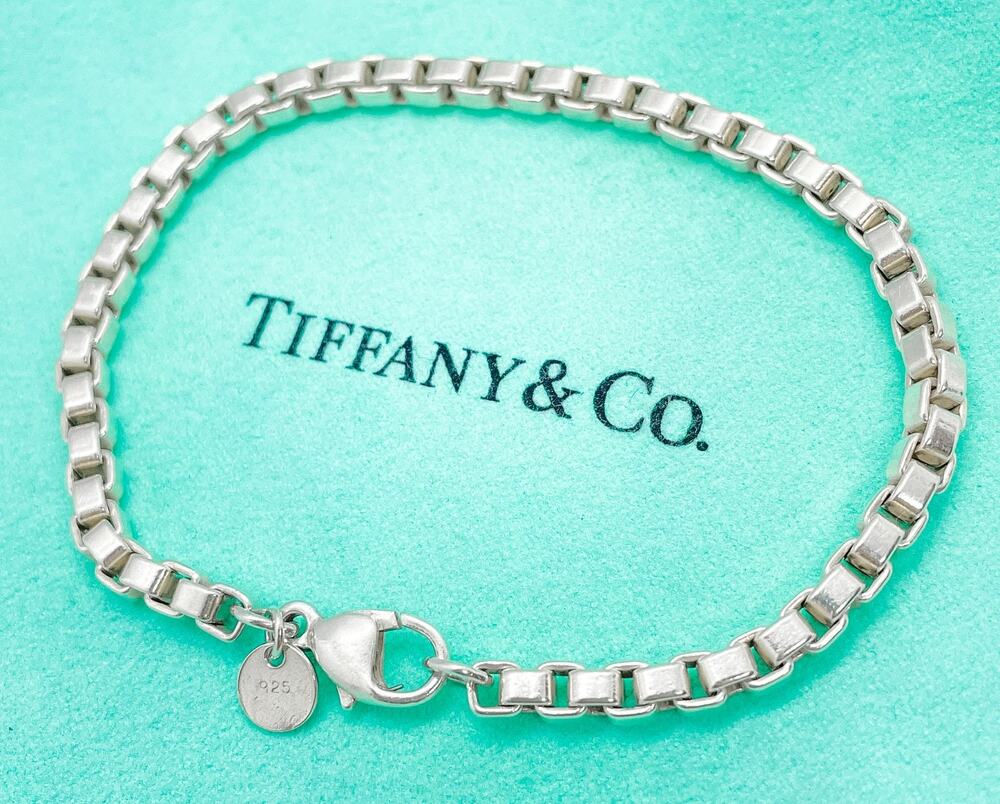 Tiffany & Co Sterling Silver Venetian Bracelet 7.5" with Pouch